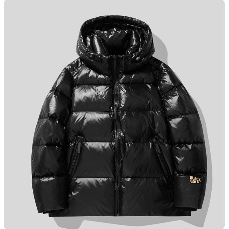 Outdoor Sport Winter Jacket - New Winter Men Hooded Black Shiny