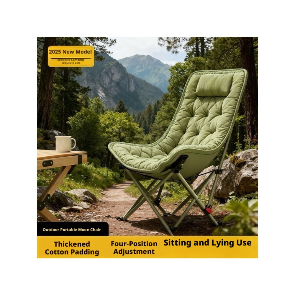 Outdoor Sport Chairs - Thickened Cotton Outdoor Folding Comfortable Reclining