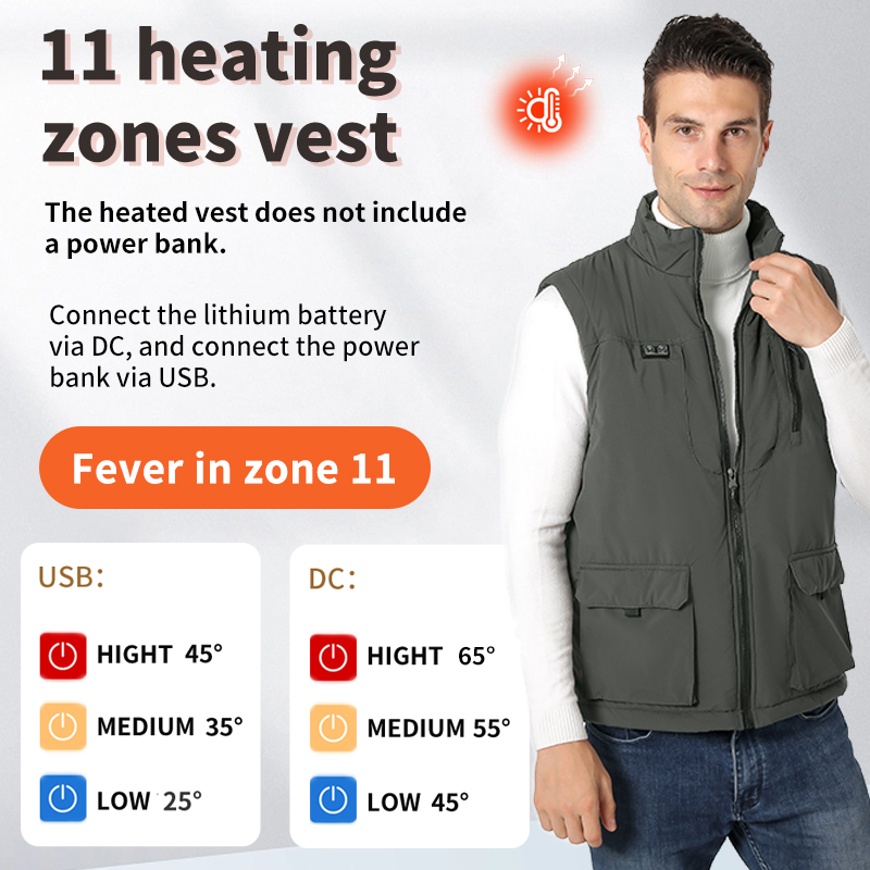 Outdoor Sport Winter Jacket - Smart 11-Zone Heated Vest for Winter