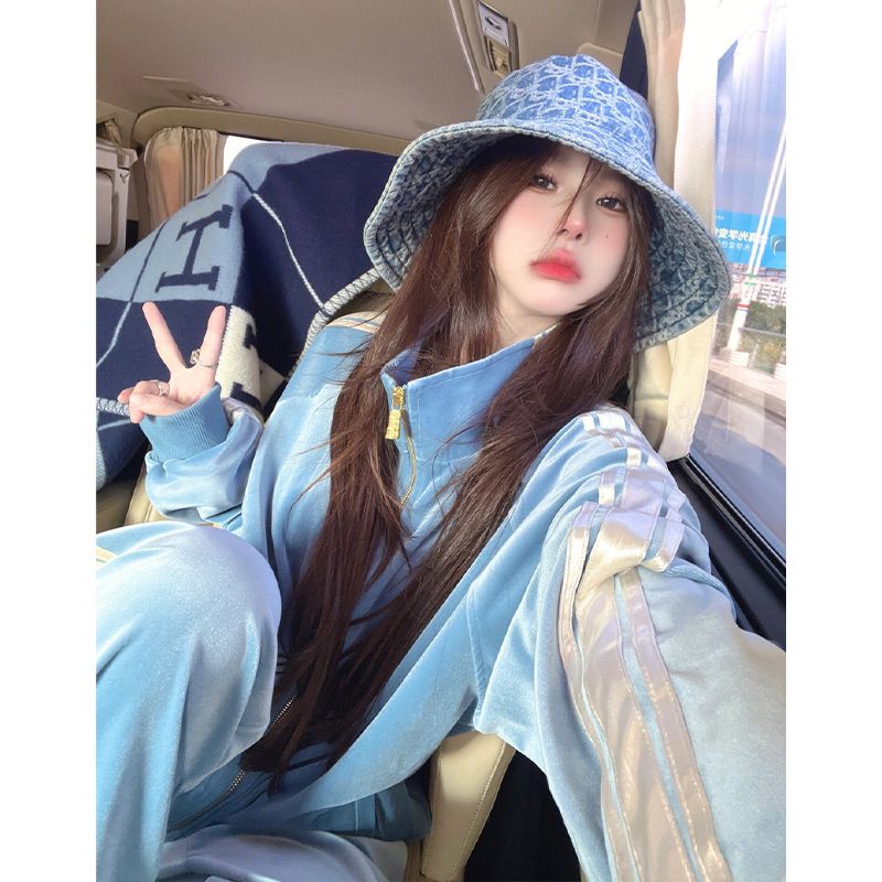 Advanced Light Blue Gold Velve - Outdoor Sport Winter Jacket 评论和价格