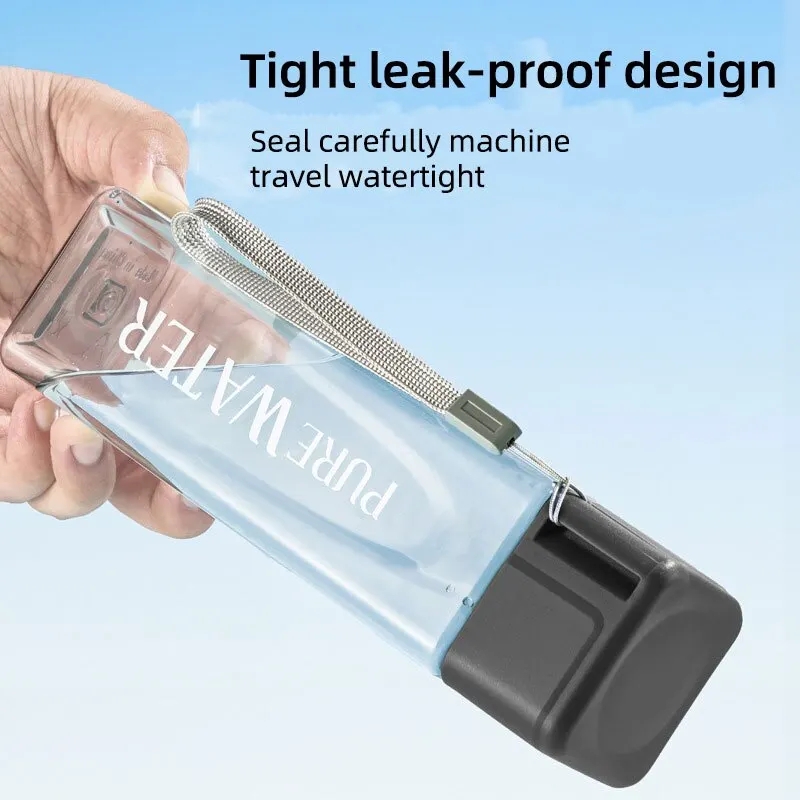 450ml,1pcs Clear Square Drinki - Outdoor Sport Glass Water Bottle 评论和价格